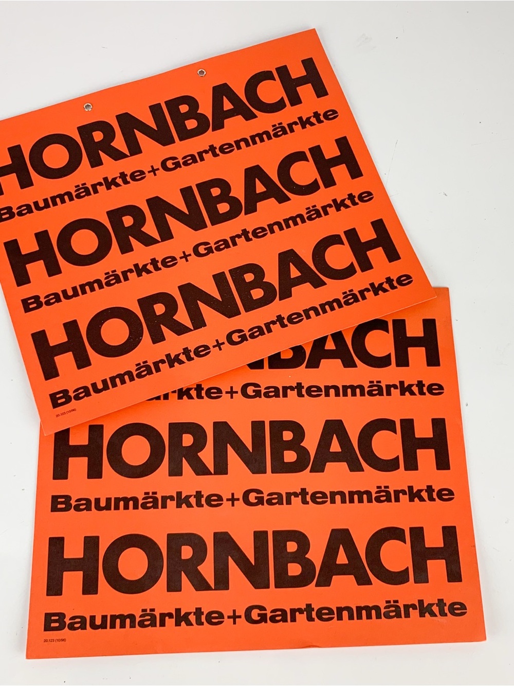Pair Of German Garden Center Market Paper Signs Hornbach Baumarkte Gartenmarkte